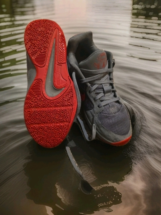 Pre-loved Nike Ja 2 "Iron Grey/Anthracite/Gym Red" Boys' Basketball Shoe Sz 6. - Picture 4 of 8